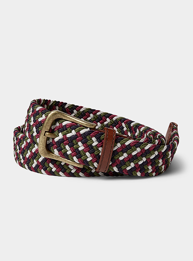 Multicoloured braided belt