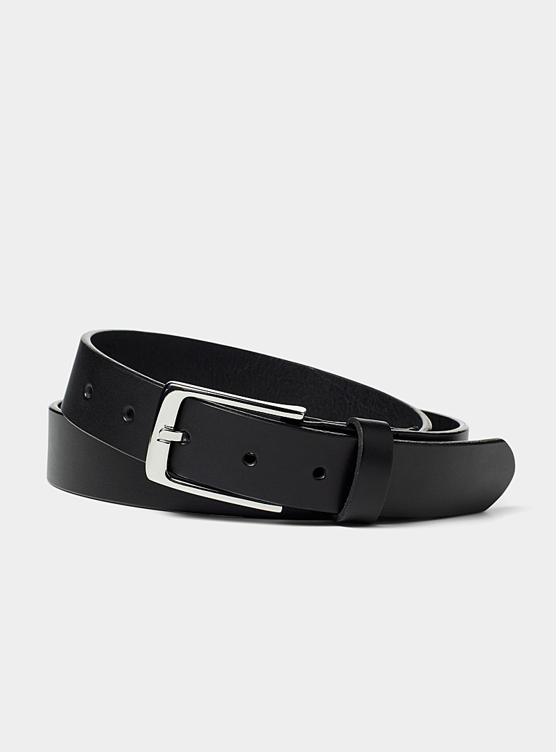 Le 31 Black Shiny Italian leather belt for men
