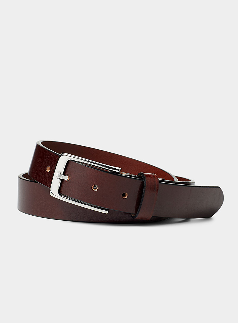Le 31 Brown Shiny Italian leather belt for men