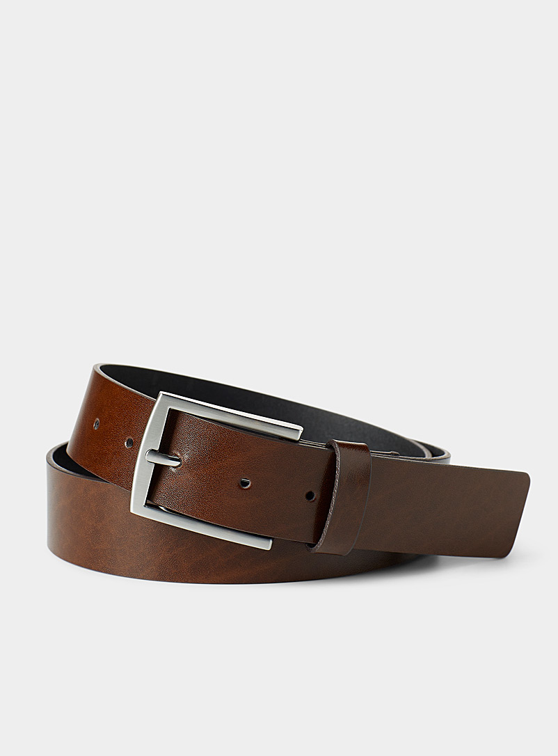 Le 31 Brown Minimalist Italian leather belt for men