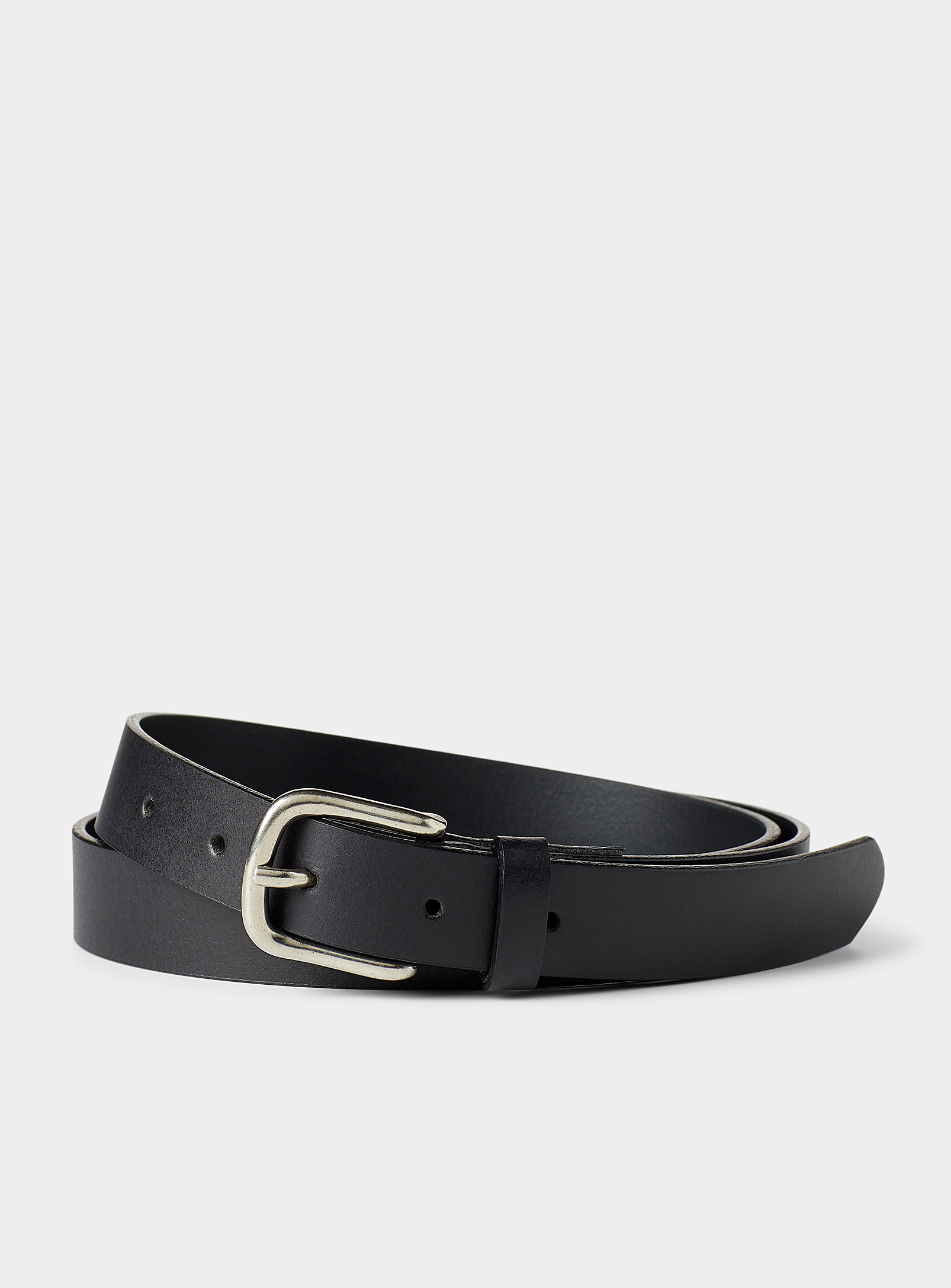Le 31 Rounded-buckle Italian Leather Belt In Black