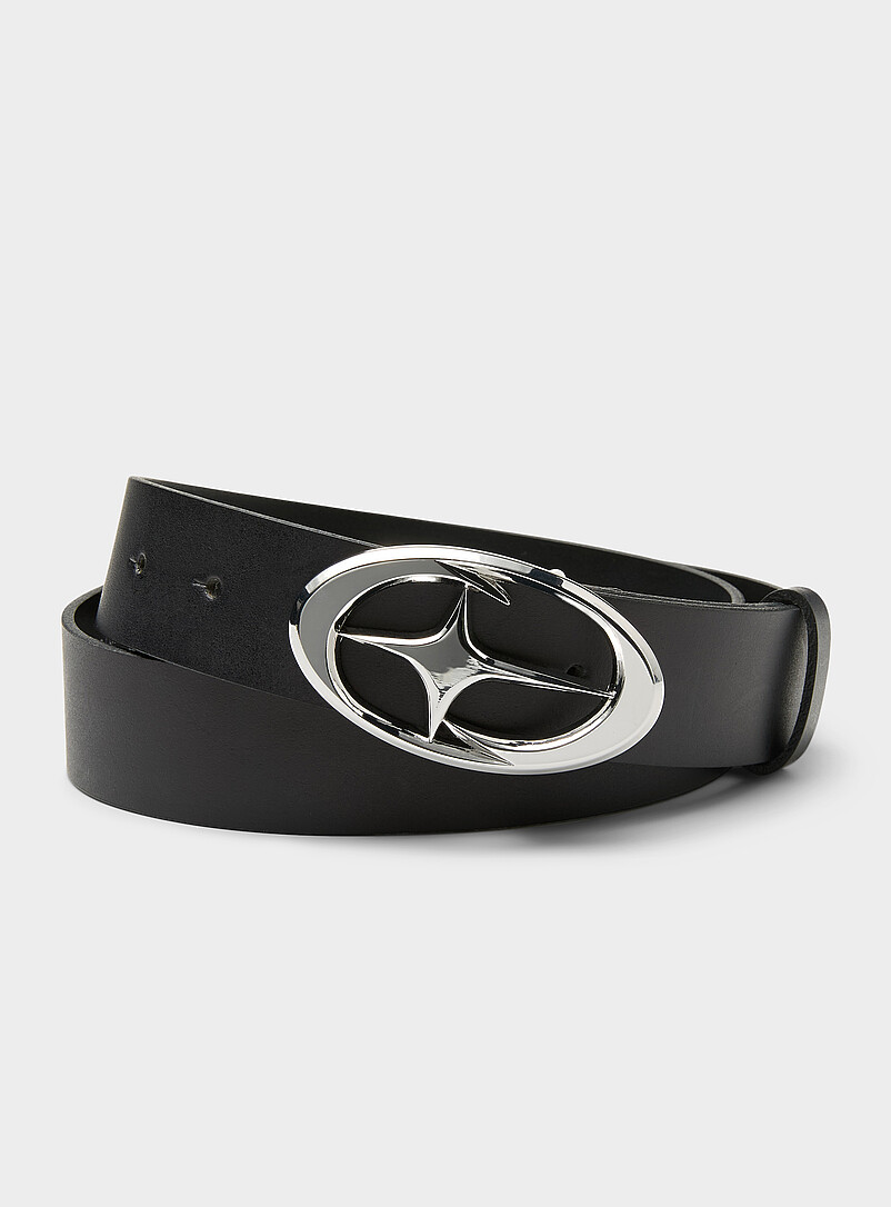 Star-buckle black belt product image (primary)