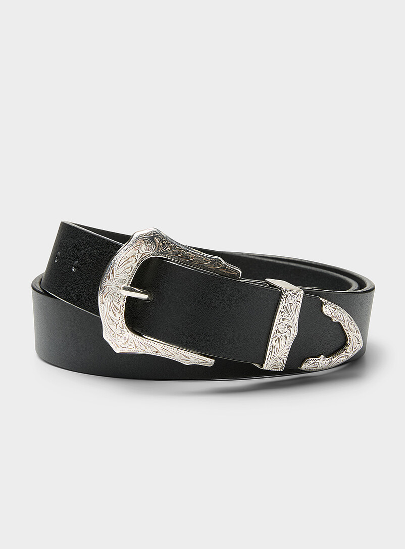 Patterned-buckle Western belt product image (primary)
