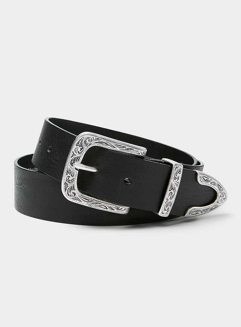 Western engraved-buckle belt product image (primary)