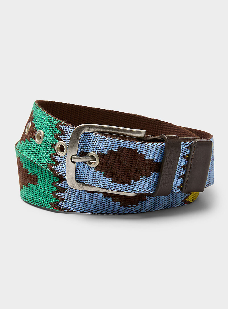 Geo pattern woven belt product image (primary)
