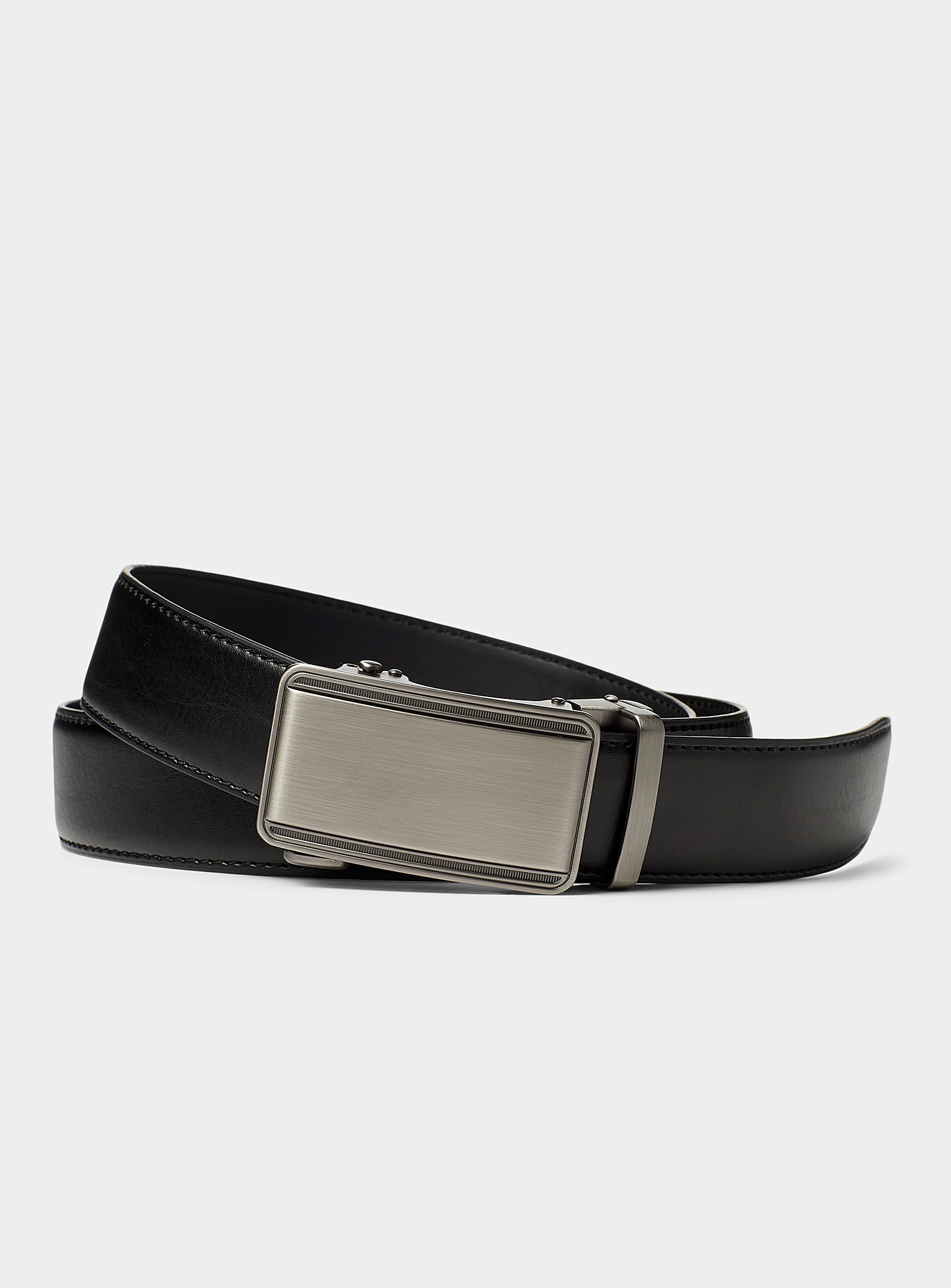 Le 31 Shiny Leather Strap Belt In Black