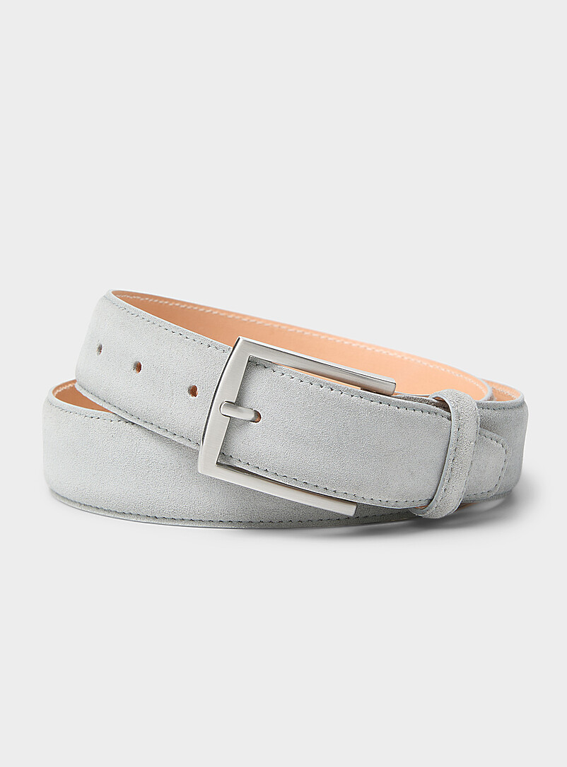 Topstitched Suede Belt Made In Canada