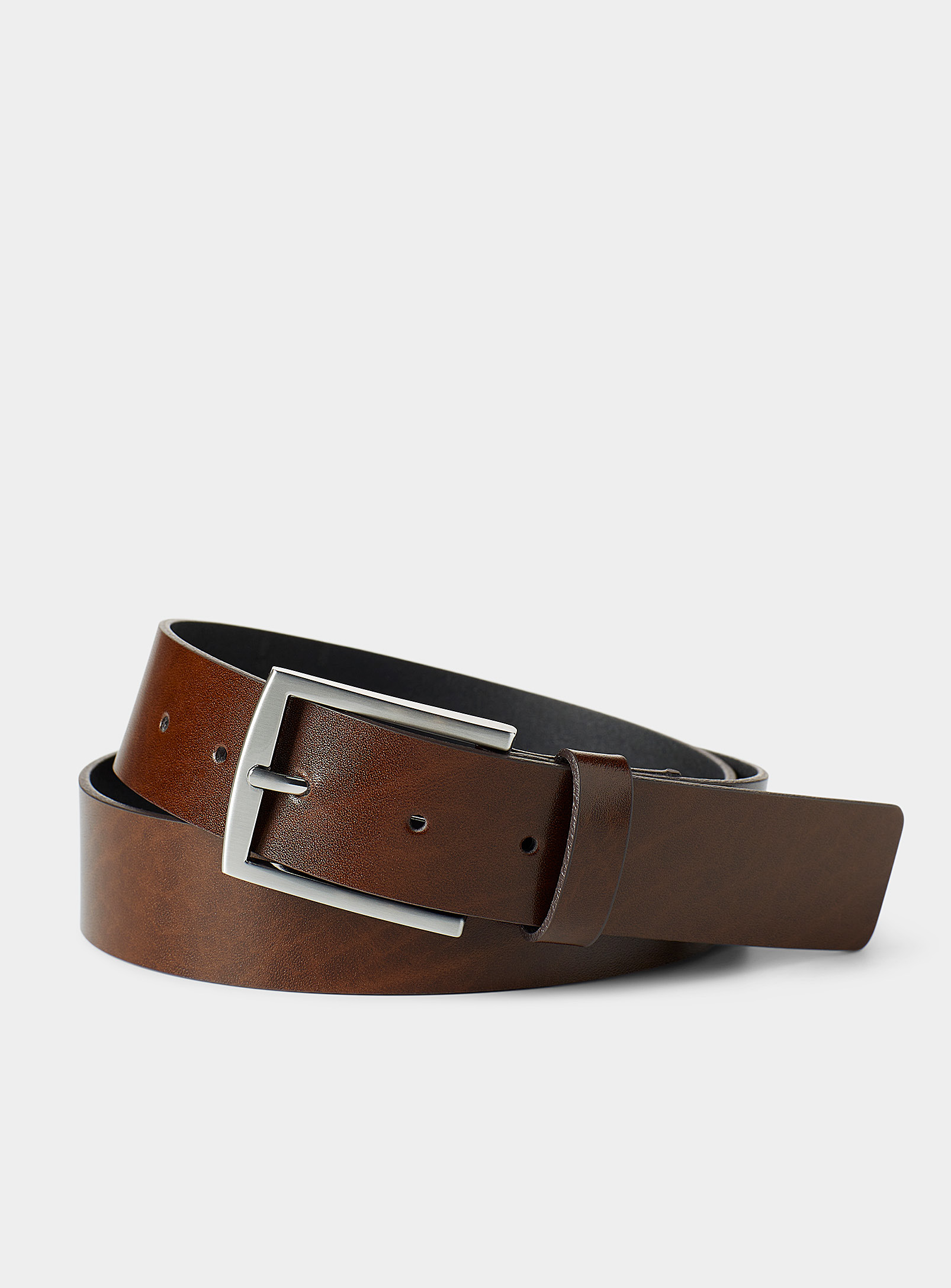 Le 31 Minimalist Italian Leather Belt In Brown