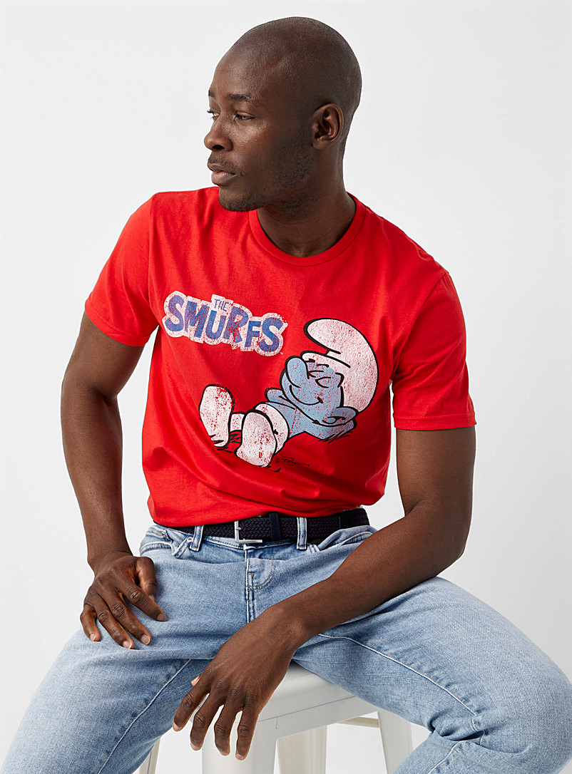 T-Shirt Les Schtroumpfs Garçon - 100% Coton, Blanc | Taille 12A, Licence Officielle