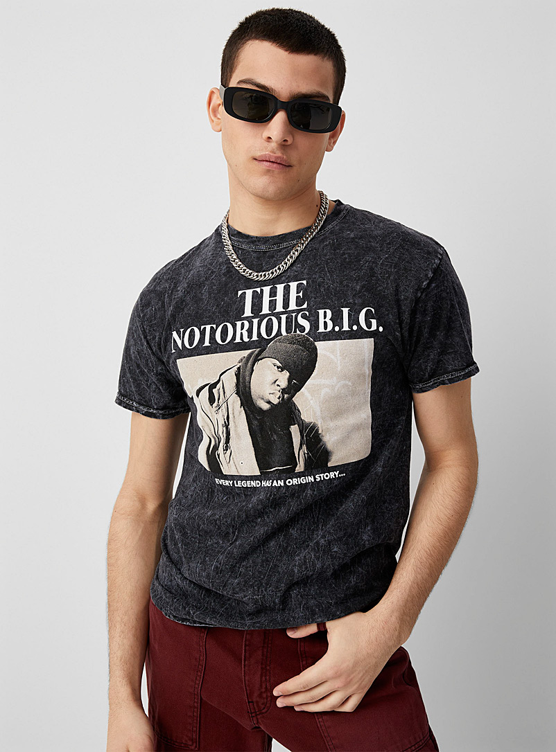 Djab: Le t-shirt délavé The Notorious B.I.G Noir pour homme