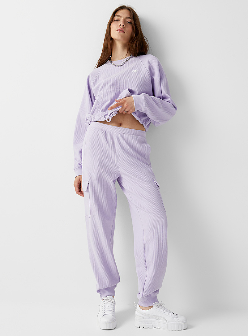 Champion Lilacs Lilac ribbed cargo jogger for women