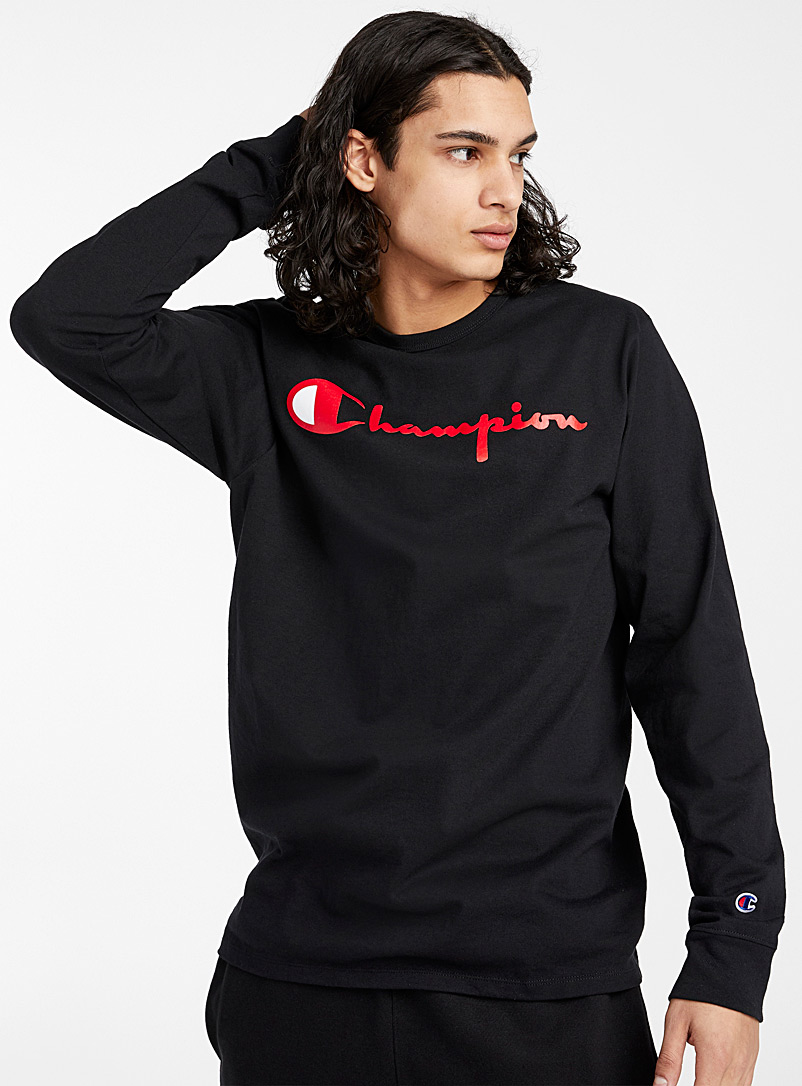 Cursive logo long-sleeve T-shirt | Champion | Shop Men's Logo Tees ...