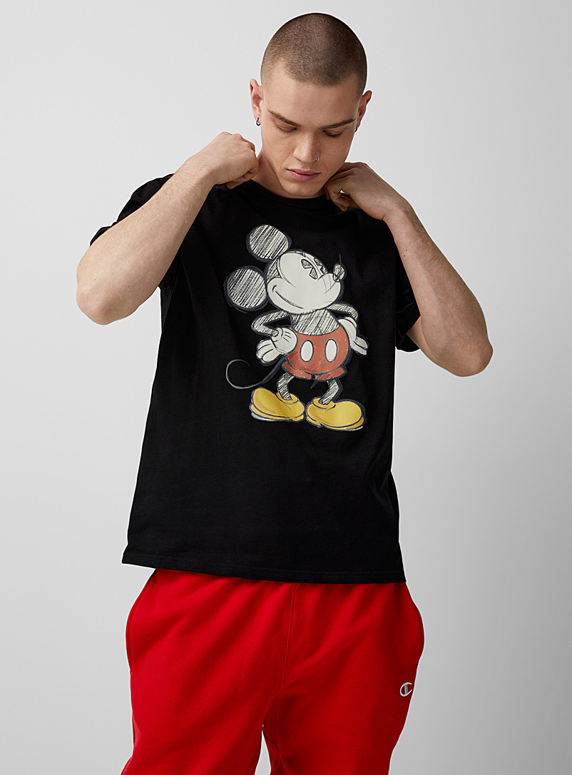Champion: Le t-shirt Mickey esquissé Noir pour homme