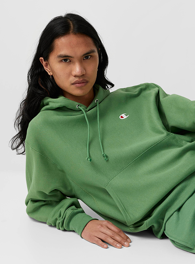 Champion Green C logo Reverse Weave hoodie for men