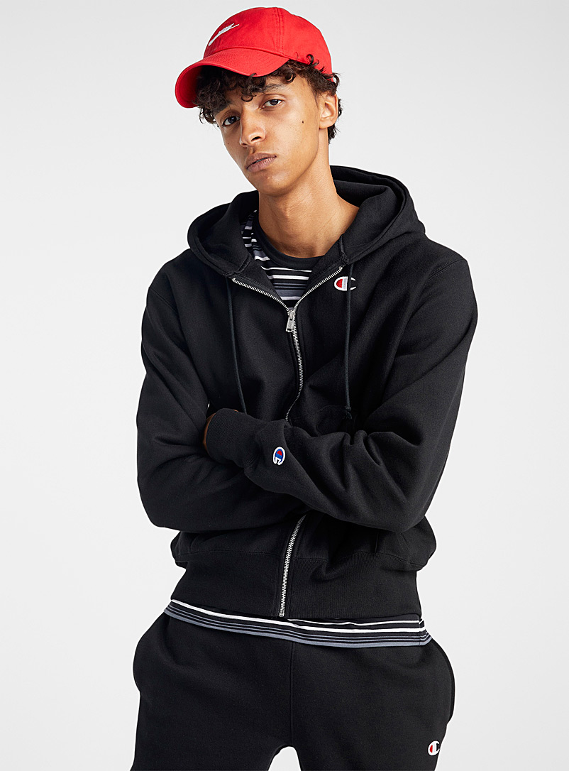 Champion Black Authentic zip hoodie for men