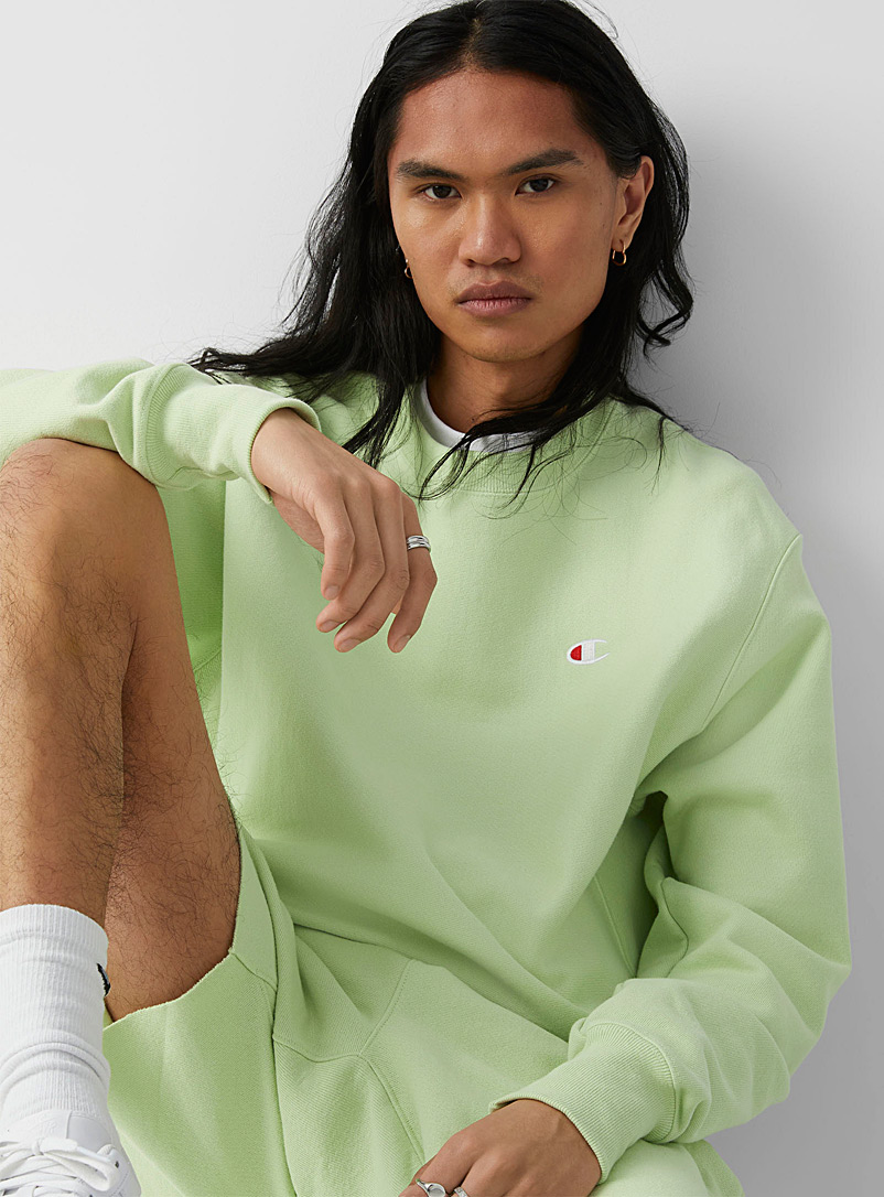 Champion Lime Green Colourful Authentic crew-neck sweatshirt for men