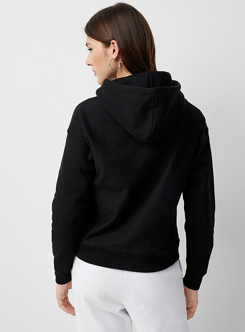 Champion Black Embroidered logo hoodie for women