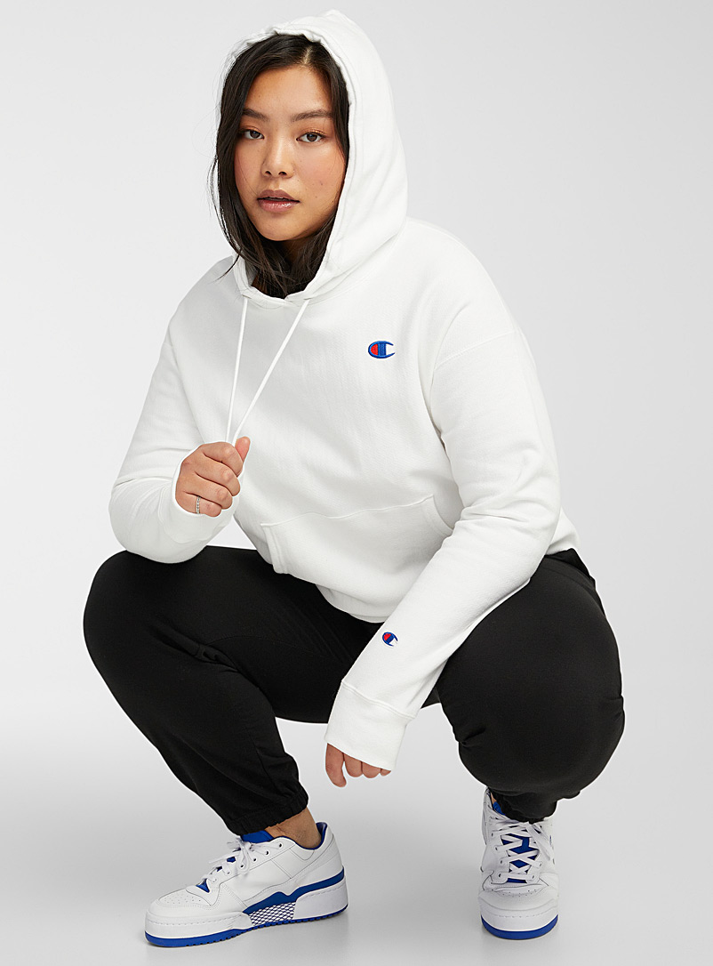 Champion White Embroidered logo hoodie for women