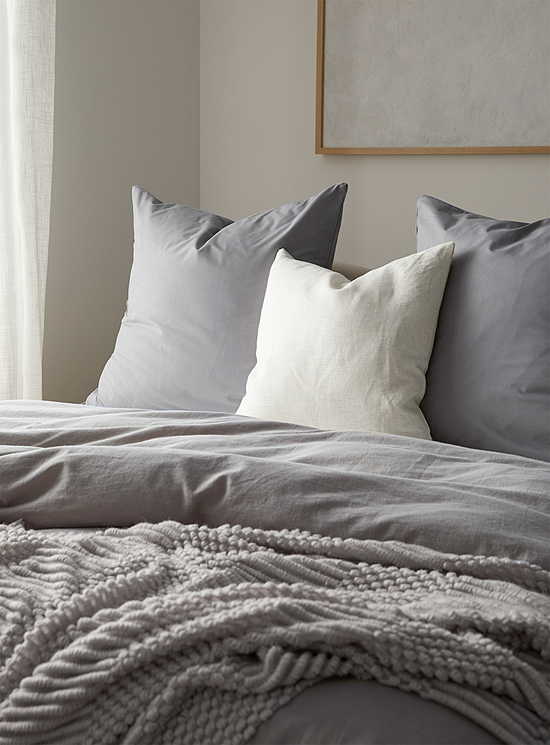 Simons Maison Light Grey Percale plus 200-thread-count euro pillow shams Set of 2