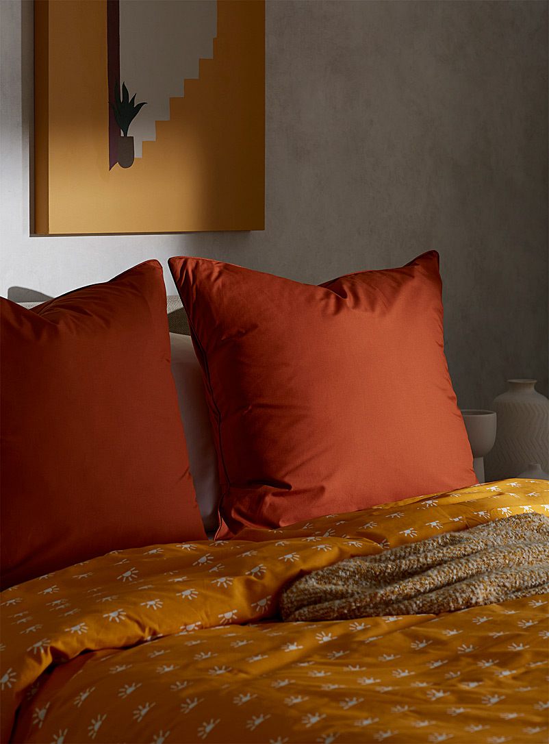 Simons Maison Tangerine Percale plus 200-thread-count Euro pillow shams Set of 2