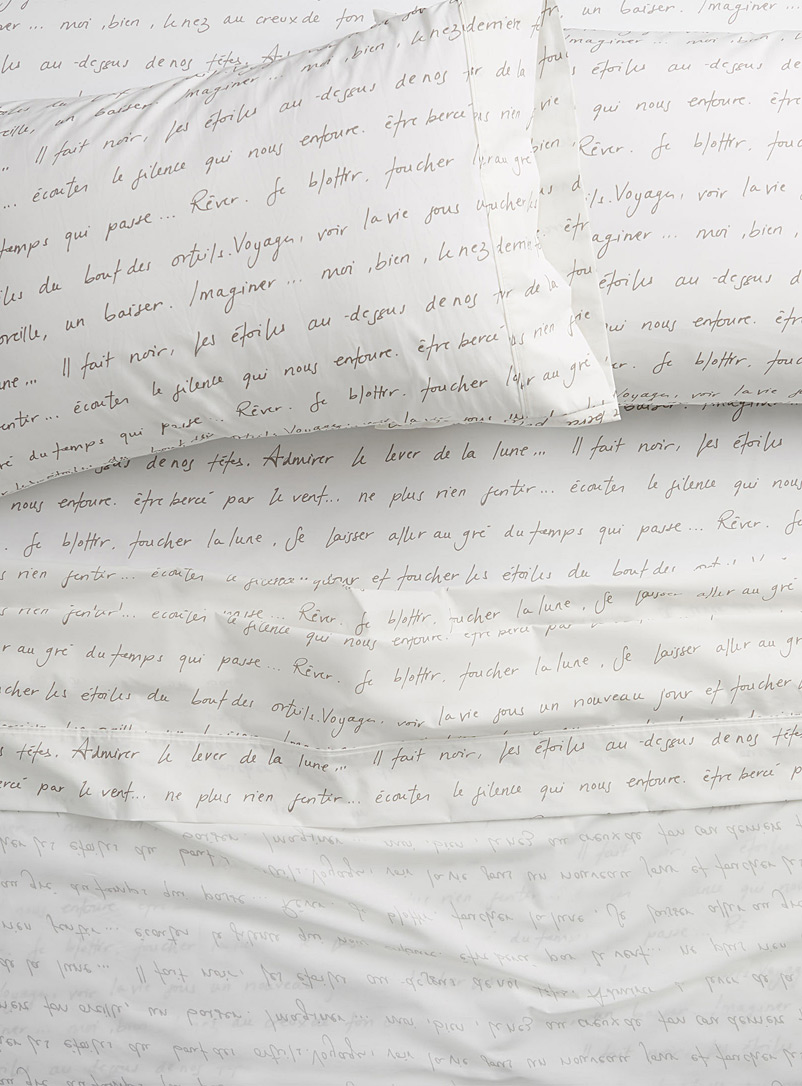 Simons Maison Assorted Sweet words 200-thread-count percale plus sheet Fits mattresses up to 15 in