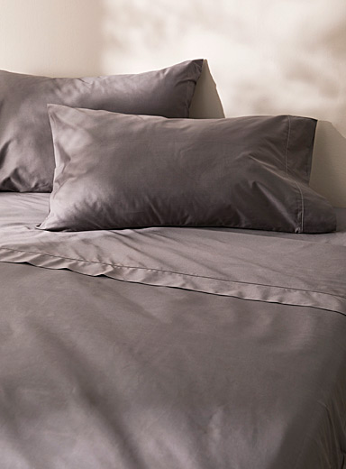 Simons Maison: L'ensemble draps coton &eacute;gyptien 480 fils au pouce Pour matelas jusqu'&agrave; 16 po Gris