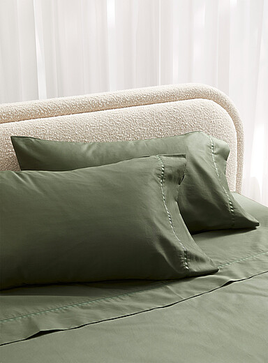 Simons Maison Mossy Green Egyptian cotton pillowcases 480-thread-count Set of 2