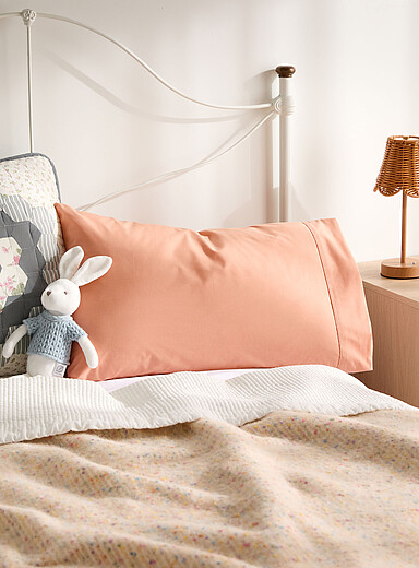 Simons Maison: La taie d'oreiller unie pour enfant Rose p&ecirc;che