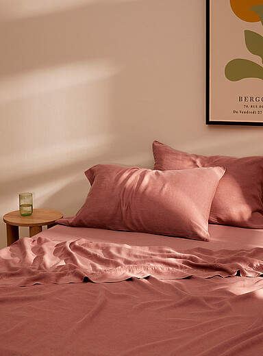 Stonewashed lyocell sheet set Fits mattresses up to 16 in