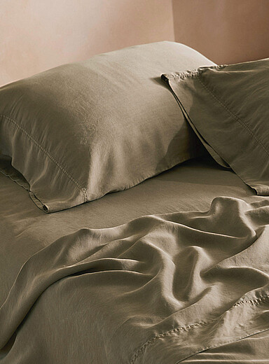 Stonewashed lyocell pillowcases Set of 2