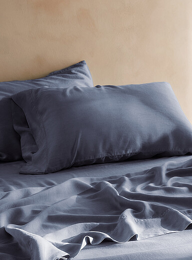 Simons Maison: Les taies d'oreiller lyocell d&eacute;lav&eacute; Ensemble de 2 Gris clair