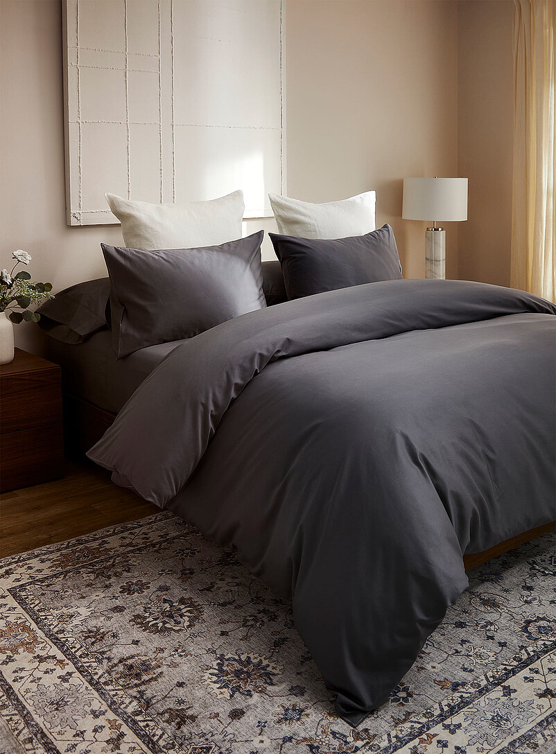 HOUSSE DE COUETTE RAYÉE EN COTON BCI 57 FILS VIEUX ROSE : Housse de couette HOUSSE DE COUETTE RAYÉE EN COTON BCI 57 FILS VIEUX ROSE : Housse de couette