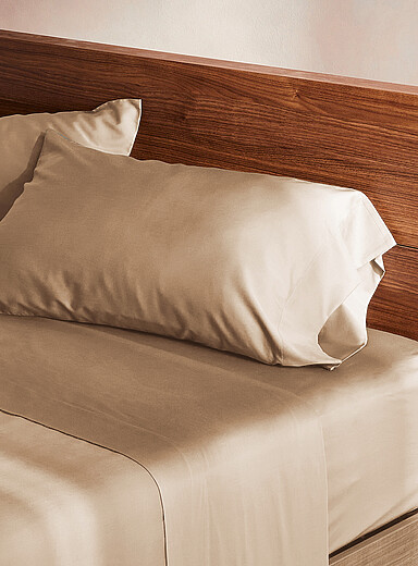 Simons Maison Sand Bamboo rayon and organic cotton pillowcases Set of 2 300-thread-count
