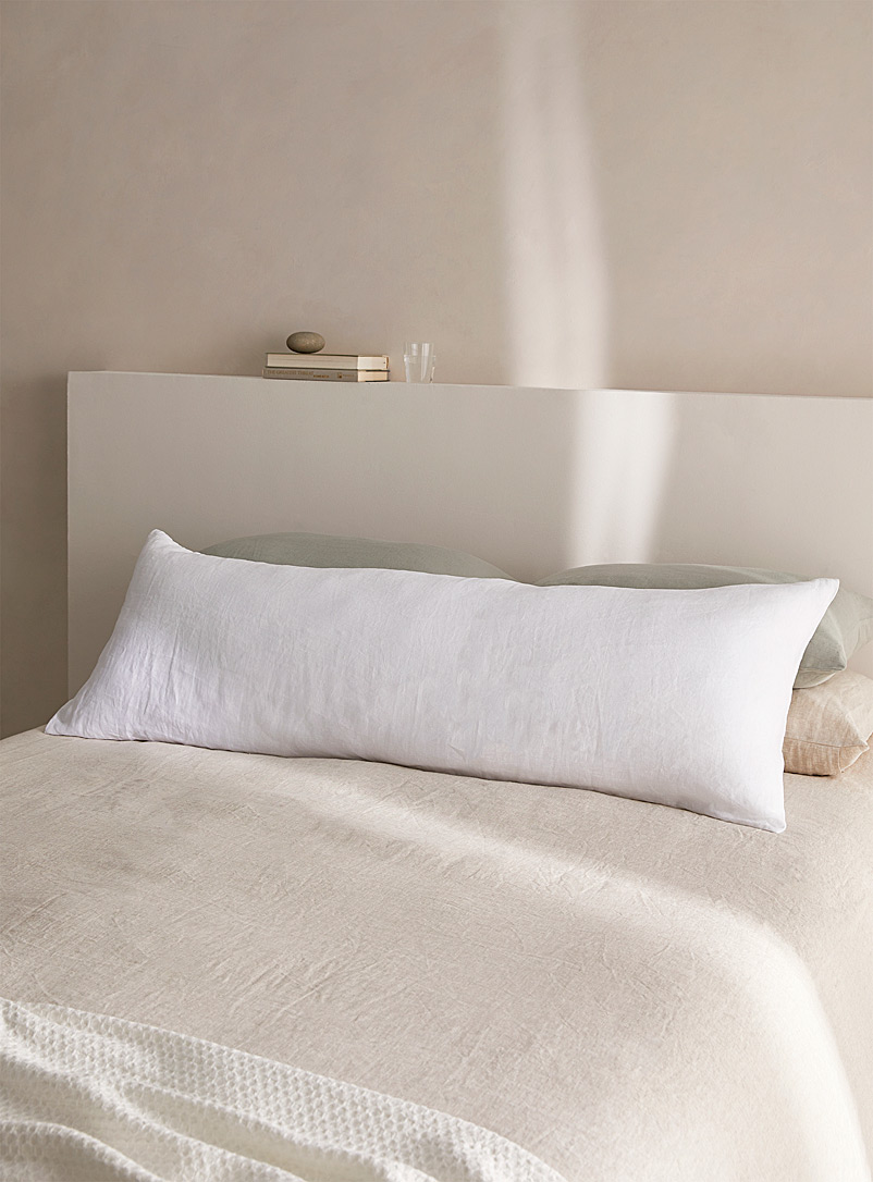 Solid washed linen body pillow sham