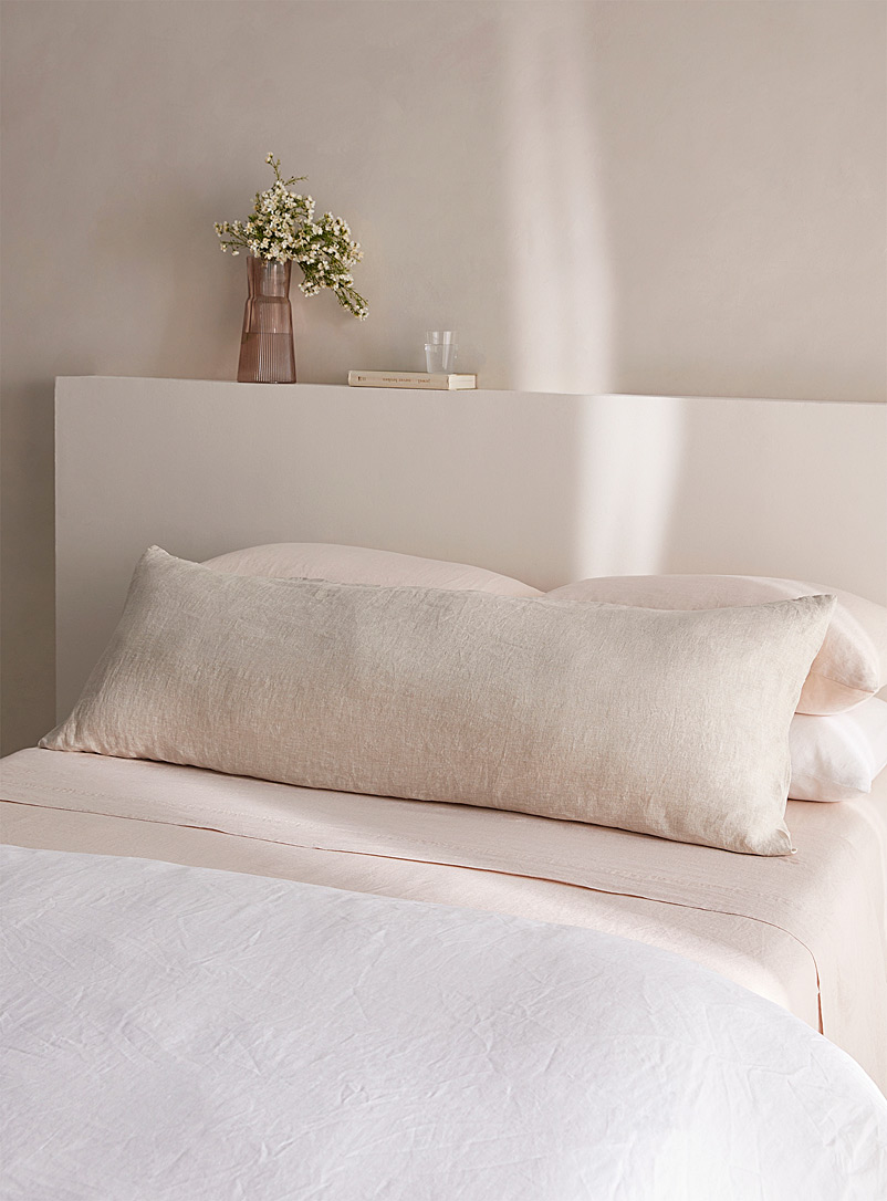 Simons Maison Sand Solid washed linen body pillow sham