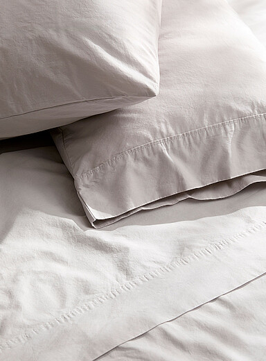 Les taies d'oreiller percale de coton unie Ensemble de 2