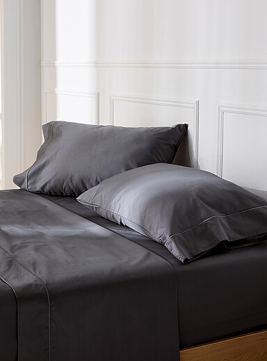 Simons Maison: L'ensemble draps coton &eacute;gyptien 480 fils au pouce Pour matelas jusqu'&agrave; 16 po Charbon