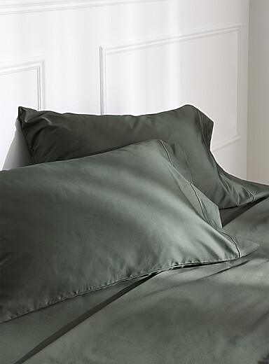 Simons Maison Mossy Green Egyptian cotton pillowcases 480-thread-count Set of 2