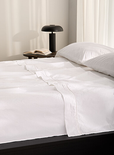 Le drap pur coton biologique uni 300 fils au pouce Pour matelas jusqu'&agrave; 16 po