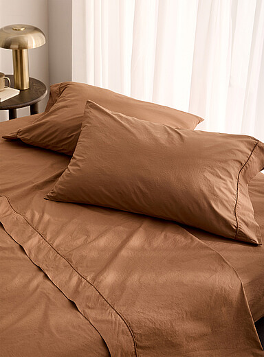 Solid pure organic cotton pillowcases Set of 2 300-thread-count