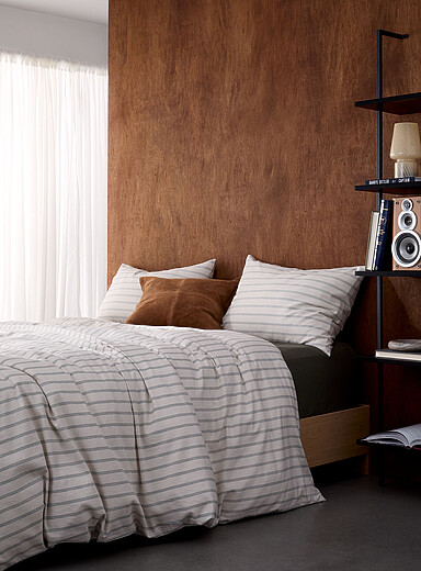 Minimalist stripes organic cotton duvet cover set
