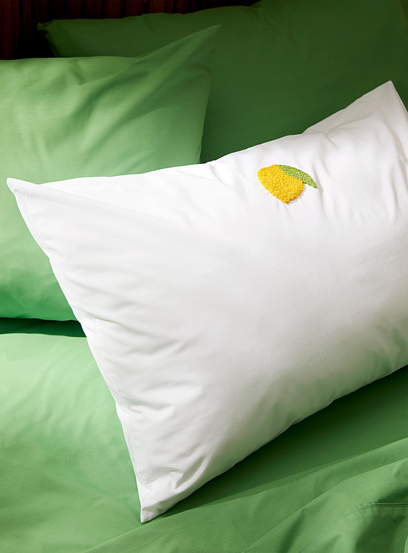 Simons Maison: La taie d'oreiller touffetée citron Blanc