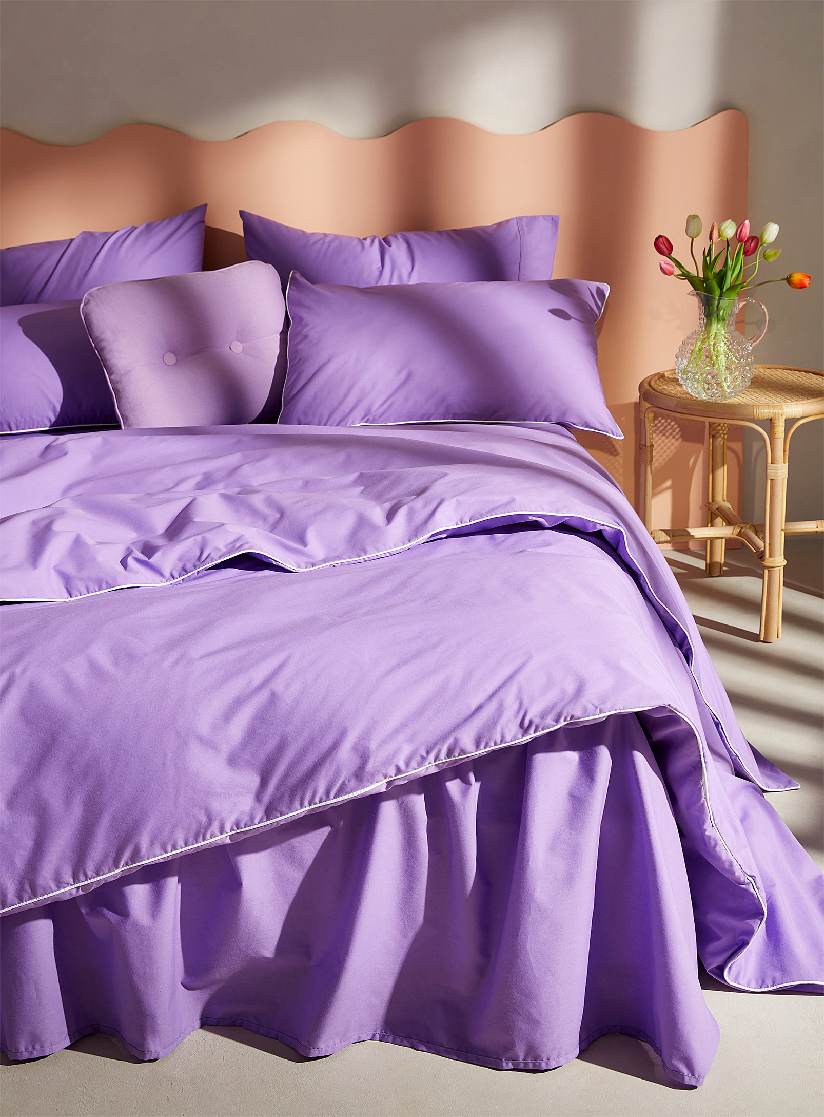 Simons Maison Contrasting Piping Colourful Duvet Cover Set In Lilacs