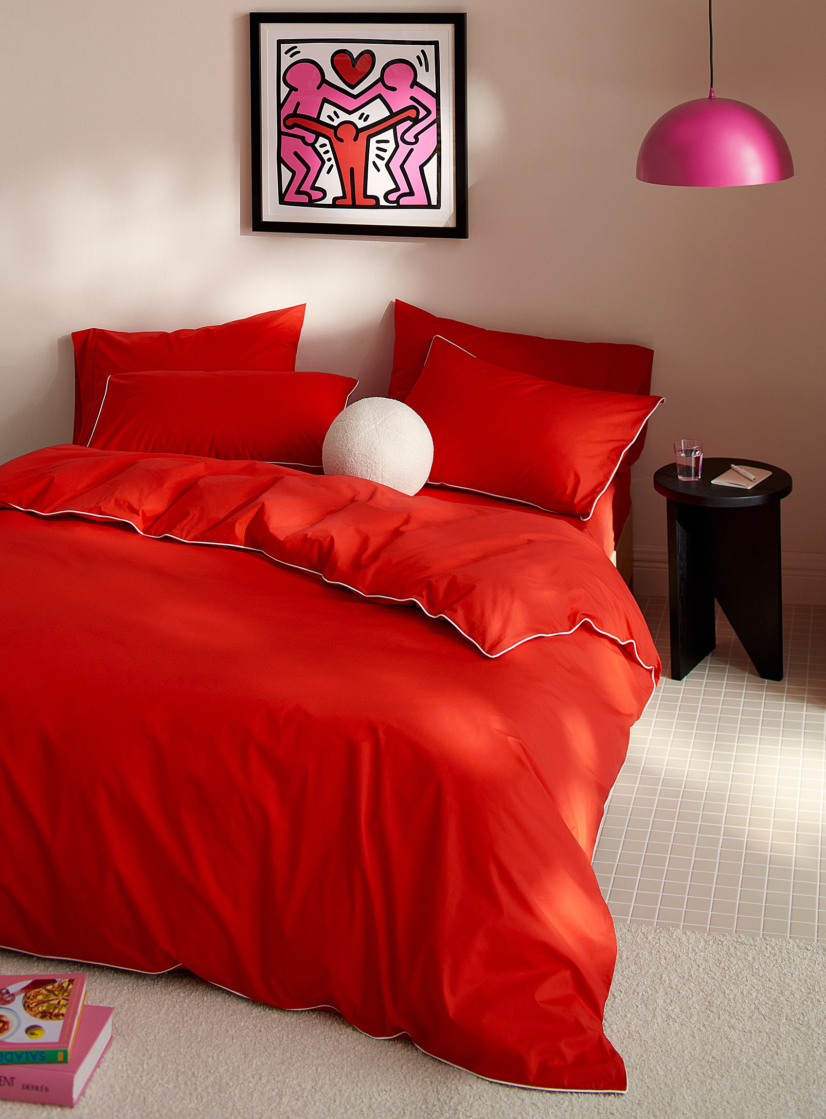 Simons Maison Vibrant Pigmentation Duvet Cover Set In Red