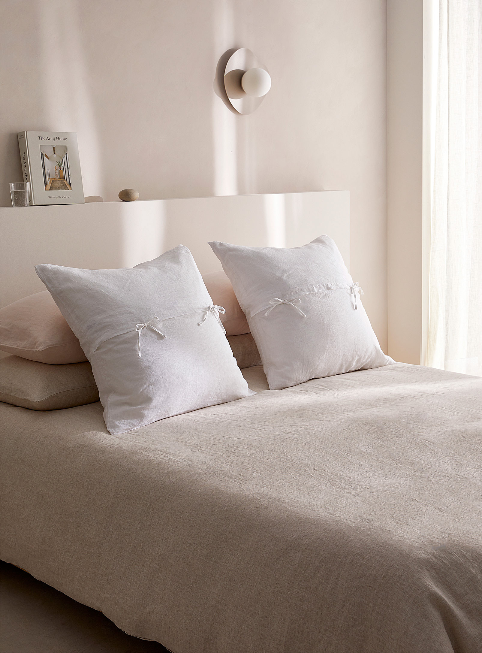 Simons Maison Solid Washed Linen Euro Pillow Sham In White