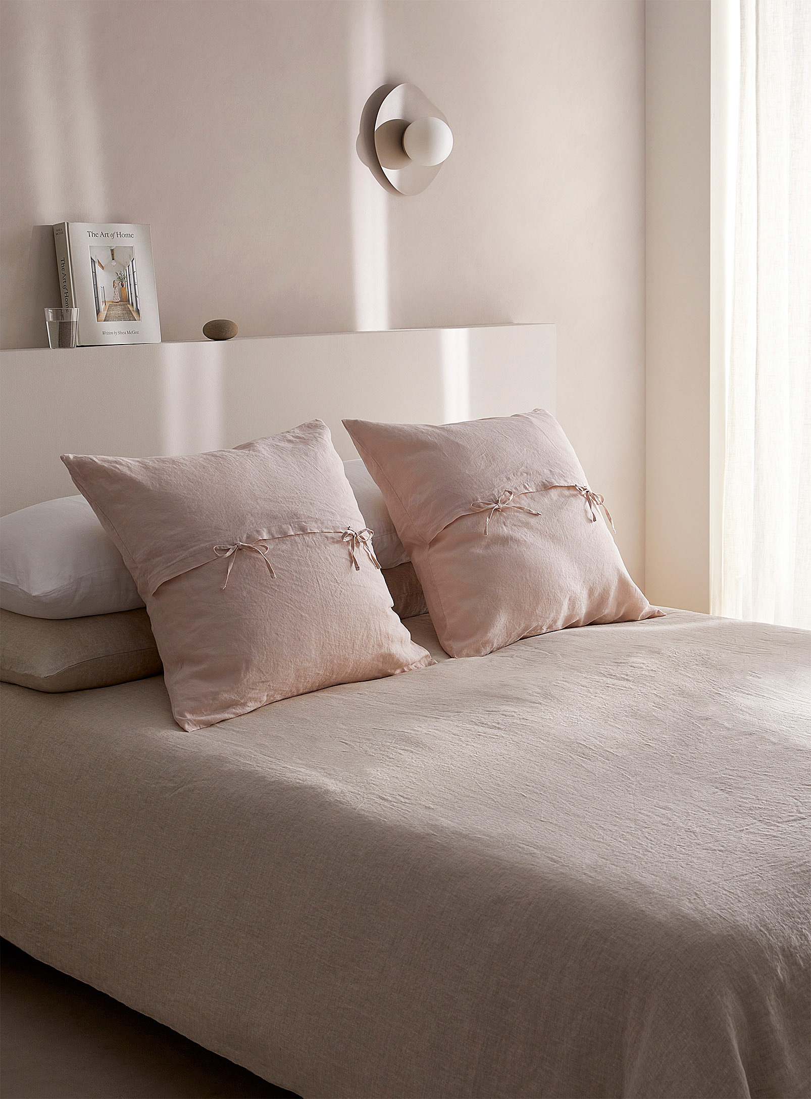 Simons Maison Solid Washed Linen Euro Pillow Sham In Pink