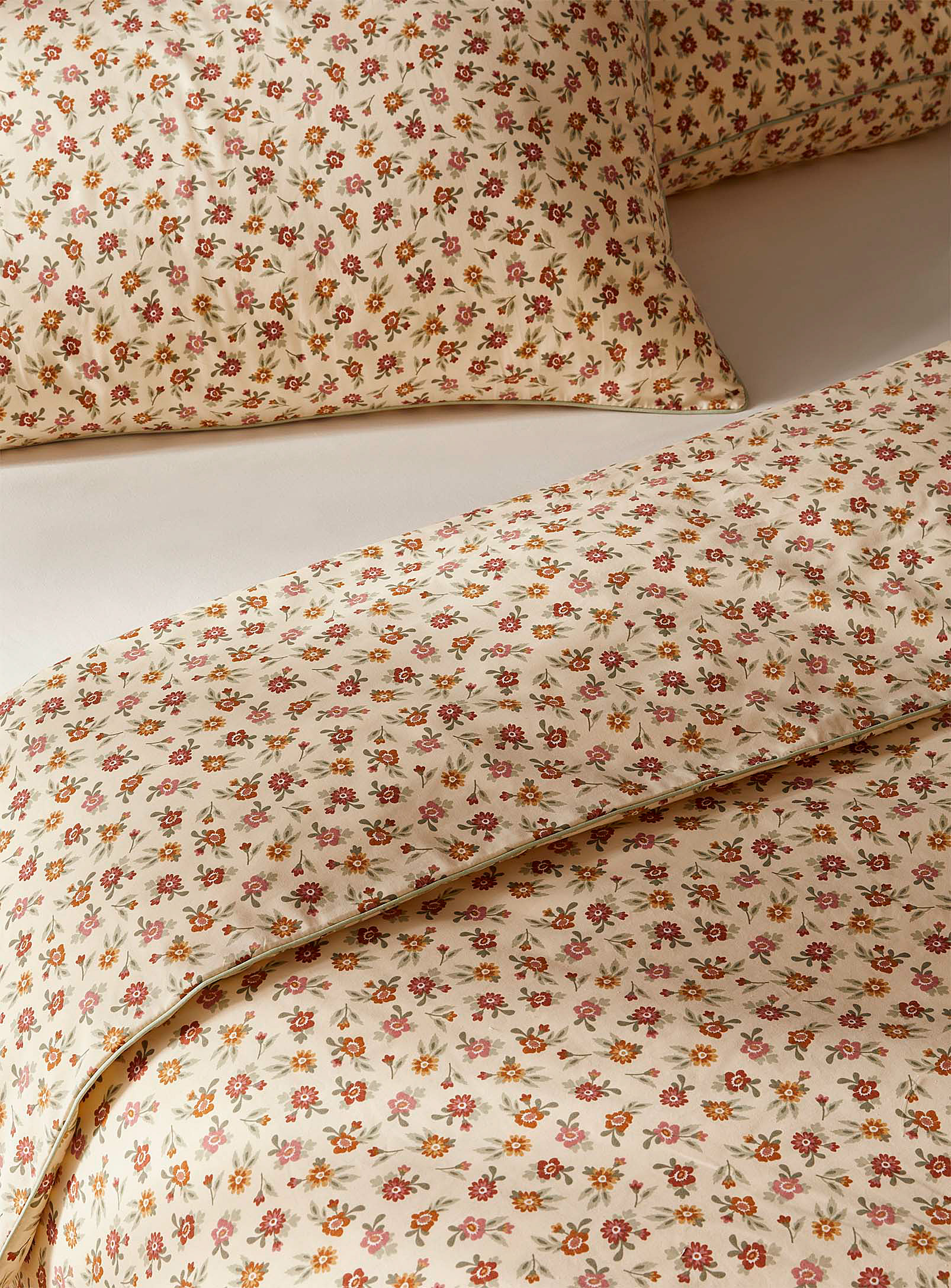 Danica Country Flowers Duvet Cover Set In Patterned Ecru