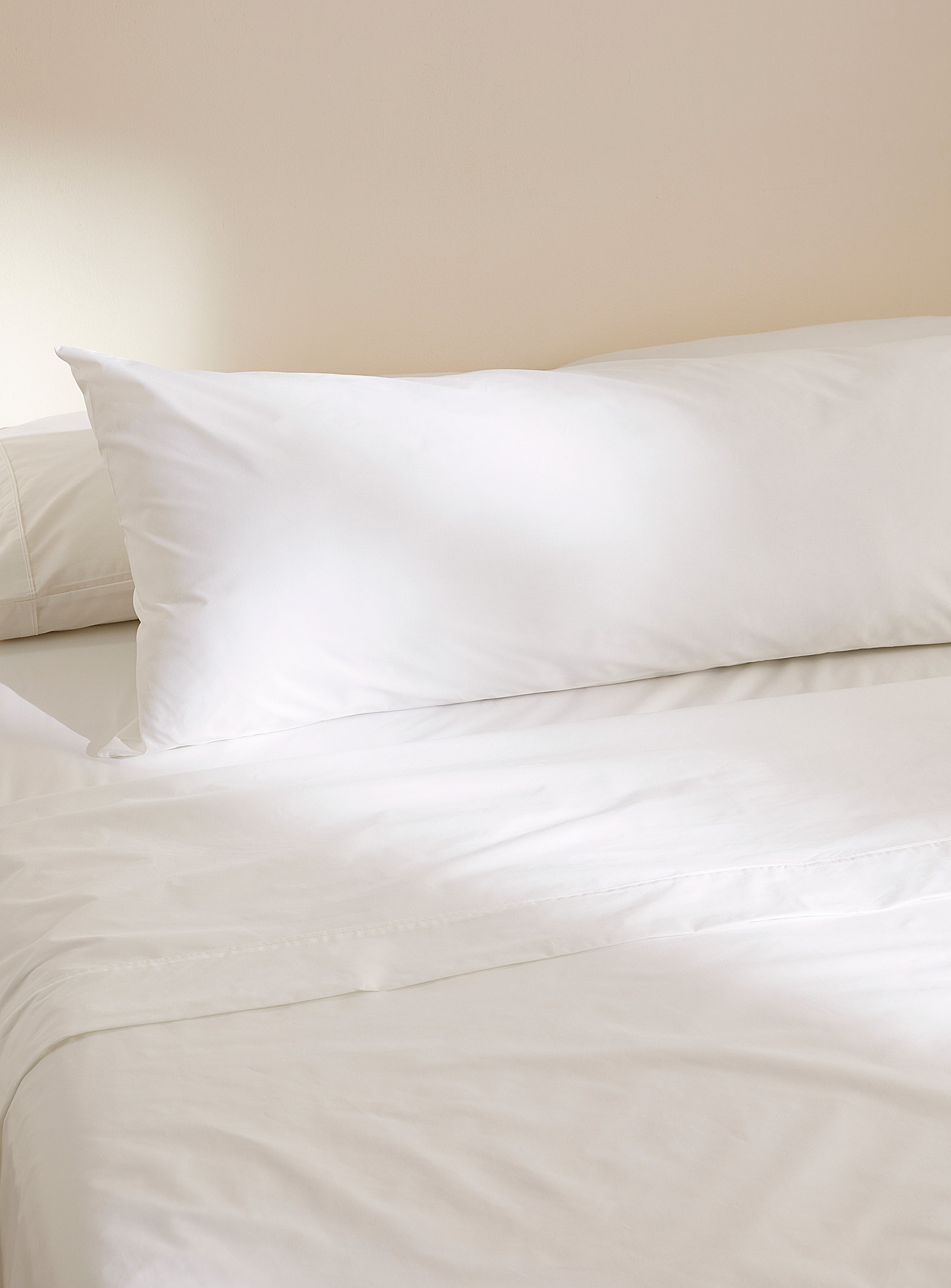 Simons Maison Percale Plus Body Pillow Case In White
