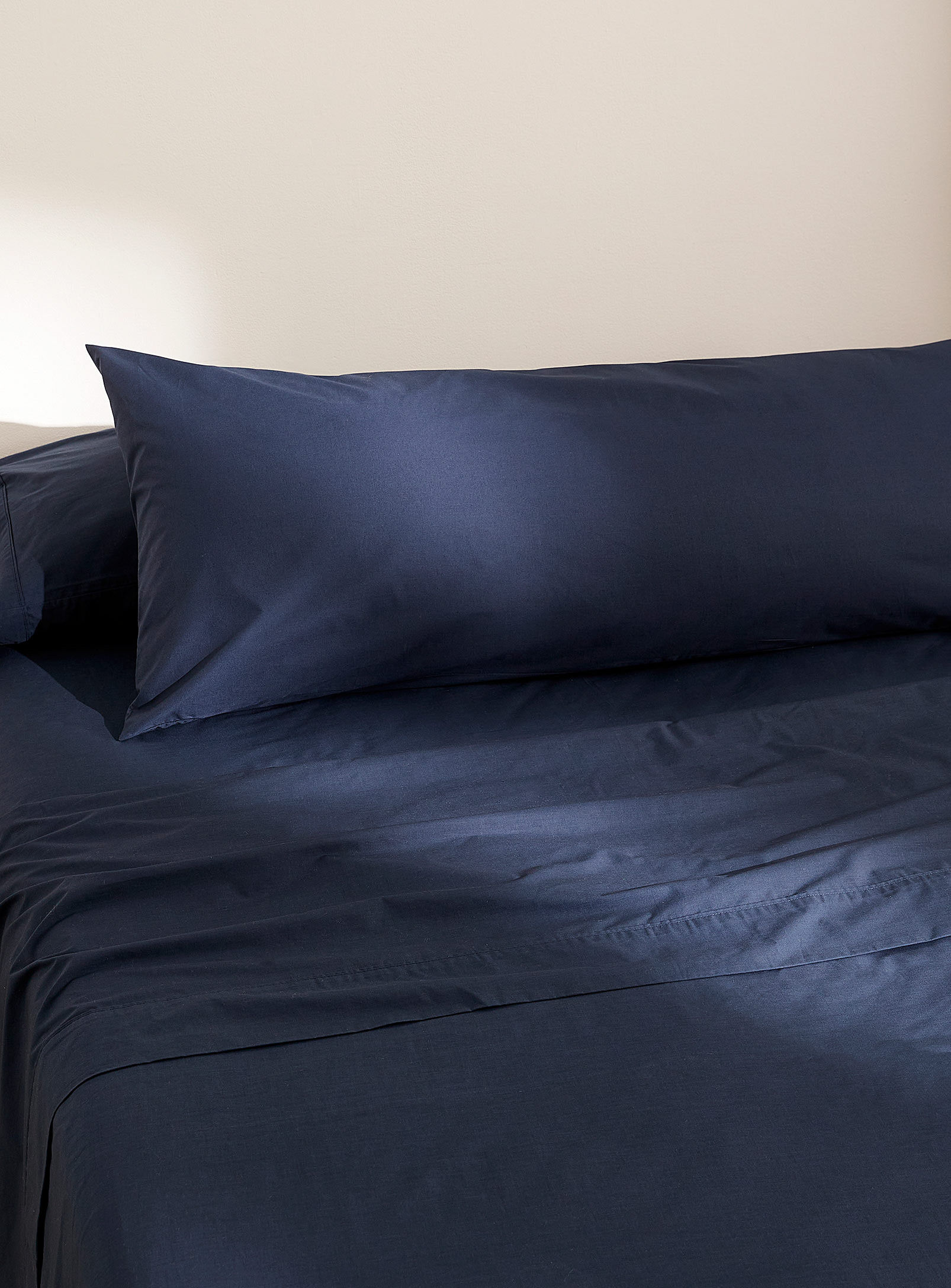Simons Maison Percale Plus Body Pillow Case In Marine Blue