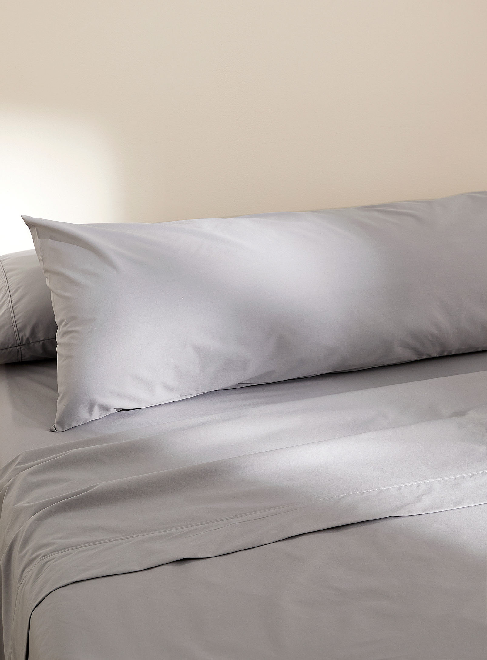 Simons Maison Percale Plus Body Pillow Case In Light Grey